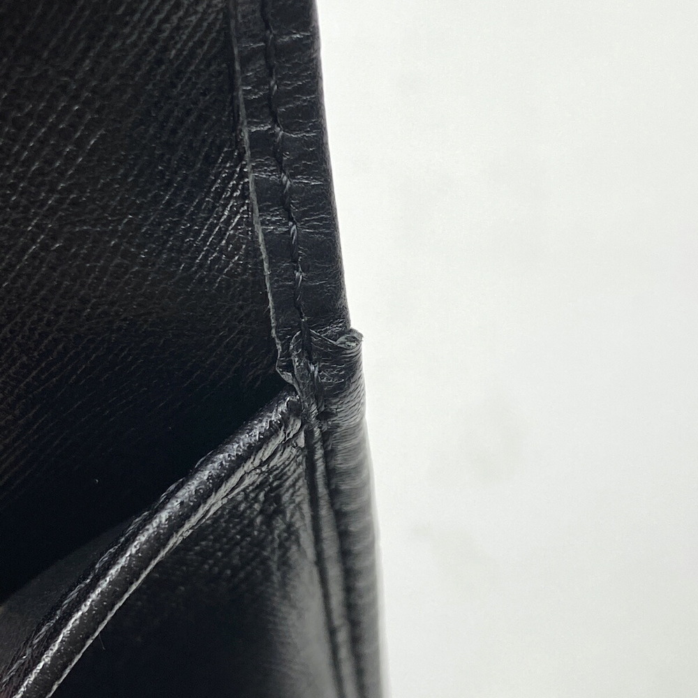 Celine tri Macadam logo canvas compartment black wallet brown fold
